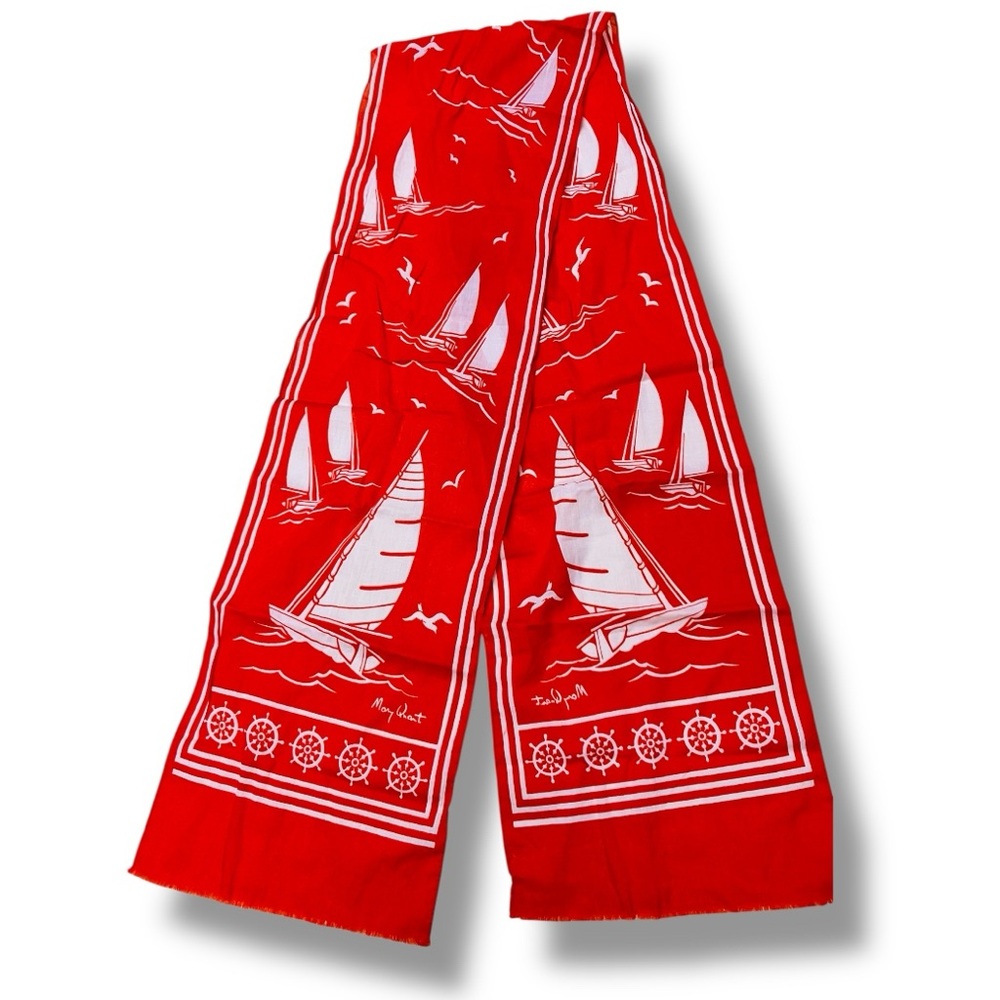 Vintage Mary Quant nautical Scooter Scarf‎, Cotton